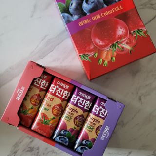 [롯데칠성] 야채듬뿍 더'진한 [롯데칠성] 야채는 이제 COLORFULL! 야채듬뿍  더 진한 레드 4개 +퍼플 4개 (총 8개) — 5점을 준 리뷰어가 2023년 6월 올린 사용 사진