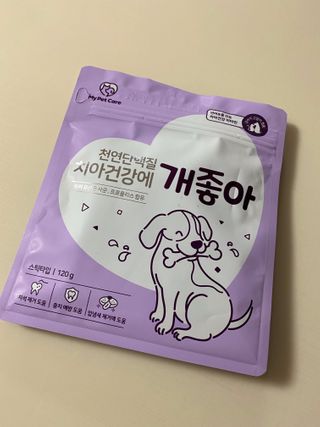 My Pet Care 천연단백질 치아건강에 개좋아 — 4점을 준 리뷰어가 2021년 2월 올린 사용 사진