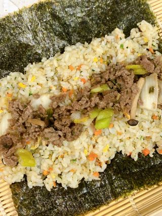 해풀잎 누구나 김밥*1ea [(혼합야채 35g *1ea,  김밥김 (5g, 5ea),  양념간장 (6g, 5ea), 참기름(5g, 2ea)] — 5점을 준 리뷰어가 2022년 7월 올린 사용 사진