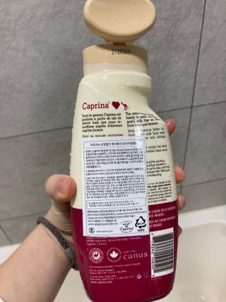 (구패키지)카프리나 프레쉬 산양밀크 어메이징 바디워시 500ml(오리지널향) — 5점을 준 리뷰어가 2023년 1월 올린 사용 사진