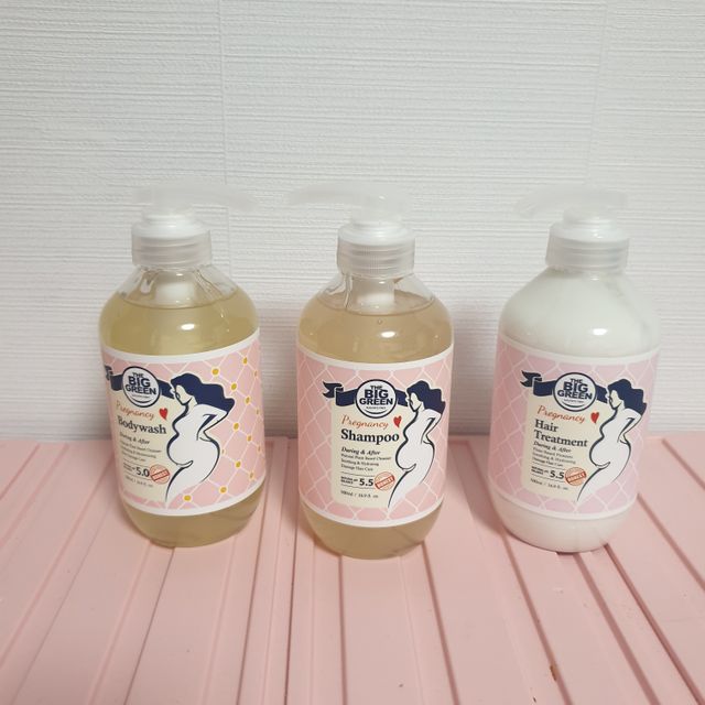 빅그린 임산부 전용라인 3종세트 - 샴푸500ml,트리트먼트500ml,바디워시500ml 리뷰 사진