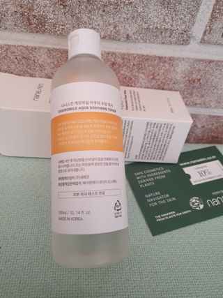 나나스킨 캐모마일아쿠아수딩토너 — 5점을 준 리뷰어가 2021년 3월 올린 사용 사진