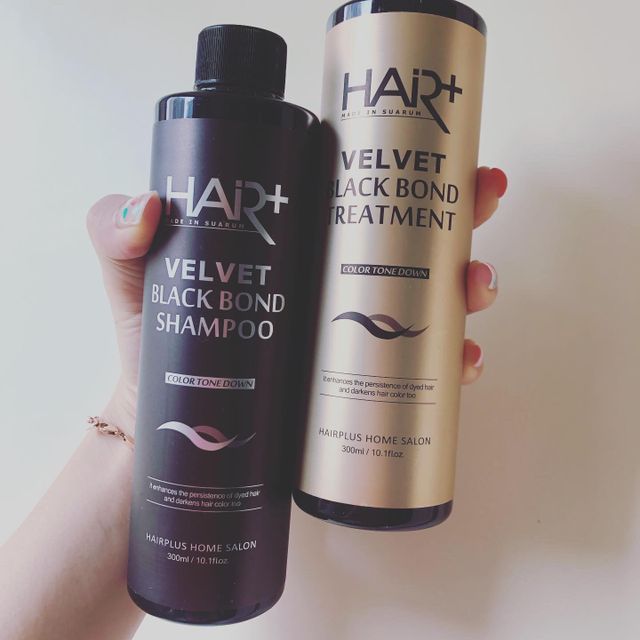 헤어플러스 블랙 컬러본드 샴푸 트리트먼트 300ml 리뷰 사진
