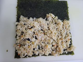 해풀잎 누구나 김밥*1ea [(혼합야채 35g *1ea,  김밥김 (5g, 5ea),  양념간장 (6g, 5ea), 참기름(5g, 2ea)] — 4점을 준 리뷰어가 2022년 7월 올린 사용 사진