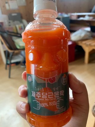 탐라원 무농약 당근과즙으로 건강한 당근주스, 당근몬딱주스 — 4점을 준 리뷰어가 2021년 8월 올린 사용 사진