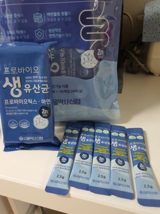 서울약사신협_프로바이오 생유산균 2.5g 160포 — 5점을 준 리뷰어가 2021년 7월 올린 사용 사진