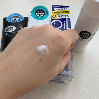 [갸스비] 명불허전, 남성을 위한 브랜드 갸스비의 올인원, 폼클렌징, 헤어오일 3종 — 5점을 준 리뷰어가 2021년 4월 올린 사용 사진