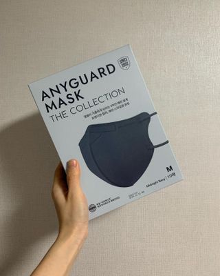 애니가드 셋업마스크 4컬러 각 10매입 [크리미베이지, 캐시미어로즈, 초콜렛브라운, 미드나잇네이비] — 5점을 준 리뷰어가 2022년 2월 올린 사용 사진