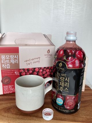 자연에온 몽모랑시 타트체리 3종 세트 구성 - 저분자콜라겐젤리, NFC 착즙주스 — 5점을 준 리뷰어가 2021년 7월 올린 사용 사진