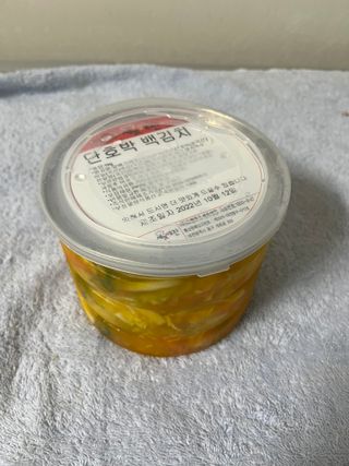 셰프애찬 단호박 백김치 1kg — 4.5점을 준 리뷰어가 2022년 10월 올린 사용 사진