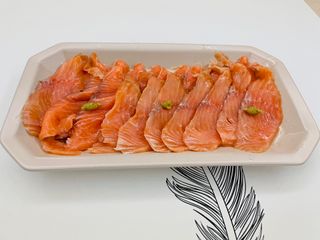 밸런스 다이어트랩 밸다랩 프리미엄 훈제연어 슬라이스 120g — 5점을 준 리뷰어가 2023년 4월 올린 사용 사진