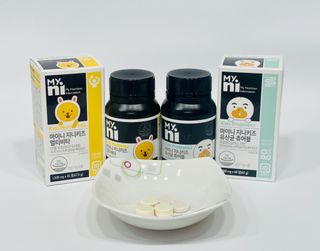 일동제약 마이니 마이니 지니키즈 유산균 츄어블, 멀티비타 set — 4.5점을 준 리뷰어가 2021년 3월 올린 사용 사진
