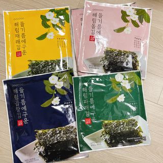 [해림맛김] 들기름에 구운 바삭바삭 김 4종 세트 + 1종 랜덤발송 총5개입 — 4.5점을 준 리뷰어가 2021년 2월 올린 사용 사진