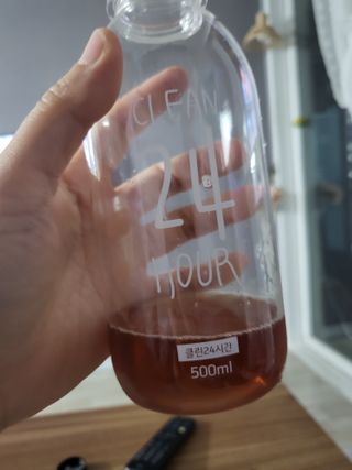 클린24시간 1BOX(5포) + 전용보틀(500ml) — 5점을 준 리뷰어가 2022년 8월 올린 사용 사진