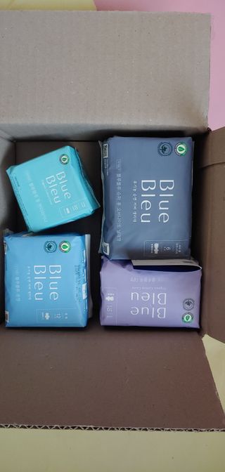 블루블루 유기농 순면 커버 생리대 — 4점을 준 리뷰어가 2021년 2월 올린 사용 사진