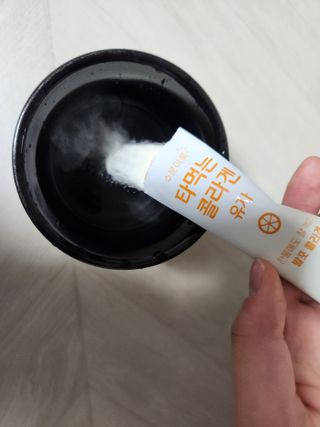[음료수 대신 가능!]  빠르게 흡수되는 아임오 타먹는 콜라겐 1박스 — 5점을 준 리뷰어가 2023년 4월 올린 사용 사진