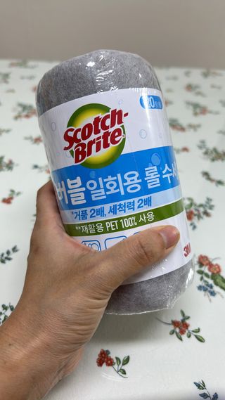 [3M] 스카치브라이트 버블버블 일회용 롤 수세미 — 5점을 준 리뷰어가 2024년 11월 올린 사용 사진
