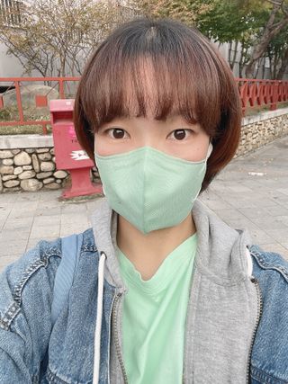 [숨그림]  덴탈마스크 짱구 우리아이 그리고 내가 쓰는 믿을수있는 케릭터 마스크  16종 — 5점을 준 리뷰어가 2021년 11월 올린 사용 사진