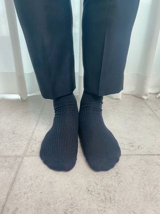 [사이즈가 있는 양말 필로이] 남/여 골지 발목 양말 4족 세트 남【S, M, L, XL】여【S, M, L】_컬러 랜덤 — 5점을 준 리뷰어가 2022년 6월 올린 사용 사진