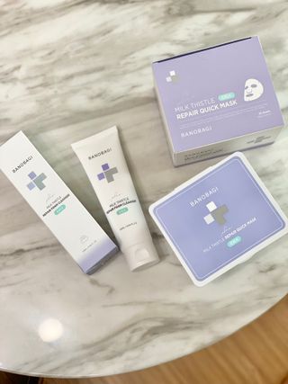 바노바기 코스메틱 바노바기 밀크씨슬 리페어 시카 폼 클렌저 플러스 120ml + 퀵 마스크 플러스 30매 — 5점을 준 리뷰어가 2023년 8월 올린 사용 사진