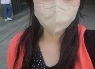 아이엘이 ILE 친환경 새부리형 방수 마스크 — 5점을 준 리뷰어가 2022년 4월 올린 사용 사진