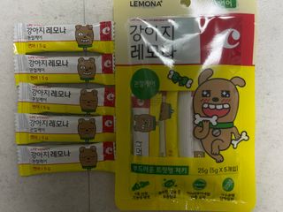 [레모나] 강아지 레모나 강아직 영양 간식 4종 택 1 — 5점을 준 리뷰어가 2023년 12월 올린 사용 사진