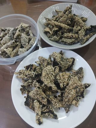오봉산꽃부각 [만나식품] 오봉산 꽃부각 3가지 맛(오리지널, 새우맛, 매운고추맛) — 4점을 준 리뷰어가 2022년 12월 올린 사용 사진