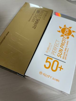 약손명가코스메틱 에오스보떼 퍼펙트 선 프로텍터 선크림 / 인_아웃 스킨 핏 비비크림 세트 구성 — 5점을 준 리뷰어가 2021년 7월 올린 사용 사진