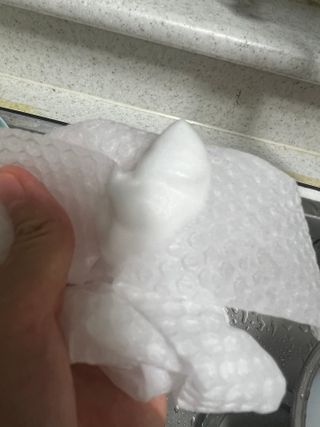 부직포나라 중금속유해물질ZERO 뜯어쓰는 주방 일회용수세미 60매 2매 — 5점을 준 리뷰어가 2022년 9월 올린 사용 사진