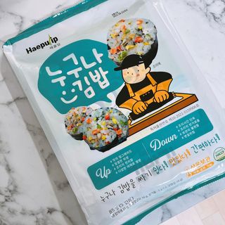 해풀잎 누구나 김밥*1ea [(혼합야채 35g *1ea,  김밥김 (5g, 5ea),  양념간장 (6g, 5ea), 참기름(5g, 2ea)] — 5점을 준 리뷰어가 2022년 7월 올린 사용 사진