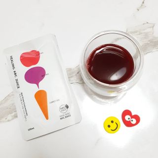 위케어 힐링 ABC주스 3포 비농축착즙 국내산 재료 사용 사과 레드비트 당근 — 5점을 준 리뷰어가 2021년 4월 올린 사용 사진