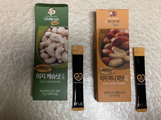 짜먹는 이지견과 짜먹는 이지아몬드, 짜먹는 이지허니피넛, 짜먹는 이지캐슈넛 각 10g X  10포 — 5점을 준 리뷰어가 2021년 3월 올린 사용 사진