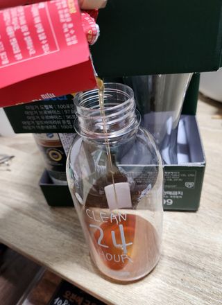 클린24시간 레드박스 1BOX(5포) + 전용보틀(500ml) — 5점을 준 리뷰어가 2024년 3월 올린 사용 사진