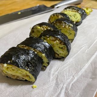 해풀잎 누구나 김밥*1ea [(혼합야채 35g *1ea,  김밥김 (5g, 5ea),  양념간장 (6g, 5ea), 참기름(5g, 2ea)] — 5점을 준 리뷰어가 2022년 7월 올린 사용 사진