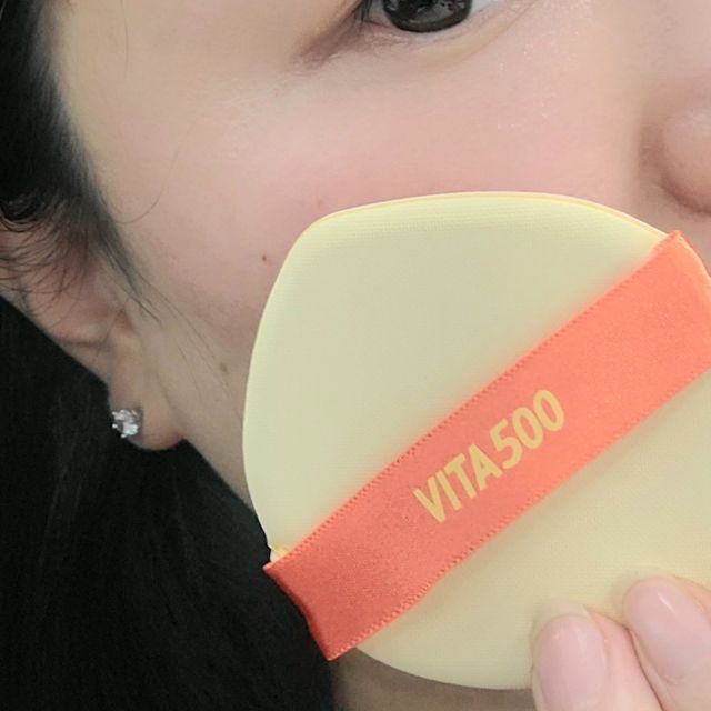 MF[광동] 비타500✨주름개선·미백·SPF50+🌞퍼펙트쉴드 빅 선쿠션 본품 리뷰 사진