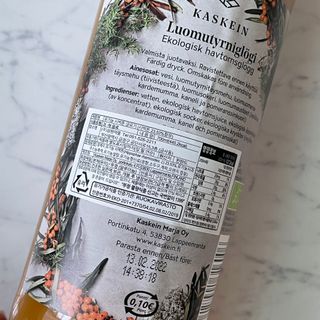 H365 [Kaskein Luomutyrniglögi] 핀란드 전통 무알콜 멀드와인 시벅톤 글로기 — 3점을 준 리뷰어가 2021년 5월 올린 사용 사진