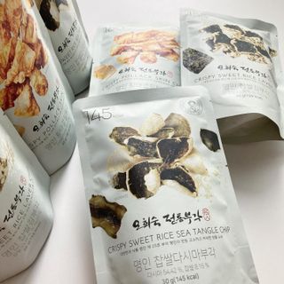 오희숙 전통부각 명인 찹쌀김부각, 찹쌀다시마부각, 황태껍질튀각 총 6봉 — 5점을 준 리뷰어가 2021년 6월 올린 사용 사진