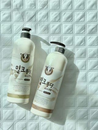 [과일나라] 대용량 밀크퐁당 바디로션+바디워시 2종 — 5점을 준 리뷰어가 2021년 10월 올린 사용 사진