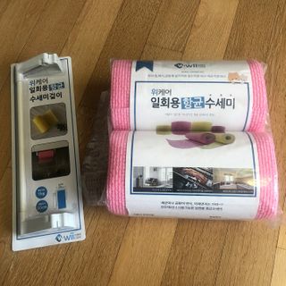 위케어 일회용 향균 수세미 50매 2롤 세트 총 100매 Pink — 5점을 준 리뷰어가 2021년 2월 올린 사용 사진