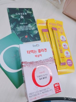 [음료수 대신 가능!]  빠르게 흡수되는 아임오 타먹는 콜라겐 1박스 — 5점을 준 리뷰어가 2023년 3월 올린 사용 사진