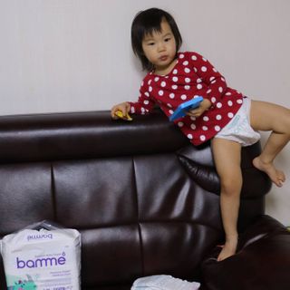오브맘 밤 프리미엄 아기 기저귀 팬티형 밴드형 — 5점을 준 리뷰어가 2020년 12월 올린 사용 사진