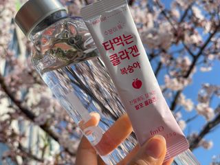 [음료수 대신 가능!]  빠르게 흡수되는 아임오 타먹는 콜라겐 1박스 — 4점을 준 리뷰어가 2023년 4월 올린 사용 사진