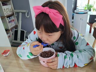 씨알푸드 뽀로로 시리얼 3종 — 5점을 준 리뷰어가 2022년 2월 올린 사용 사진