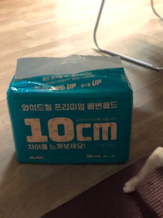 아베크 펫 와이드 프리미엄 대형 애견 강아지 배변 패드 30매 1팩 80g — 5점을 준 리뷰어가 2021년 7월 올린 사용 사진