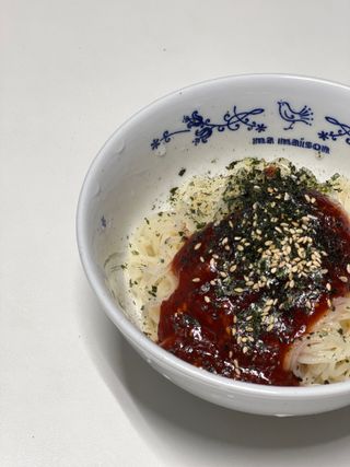 [한면원] 비빔국수 2인분 — 4점을 준 리뷰어가 2022년 8월 올린 사용 사진