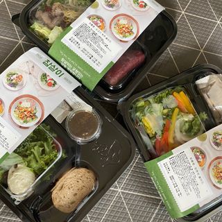 참살이도시락 작심삼일 샐러드도시락 3개 맛보기 새벽배송 또는 택배배송 — 4점을 준 리뷰어가 2021년 7월 올린 사용 사진