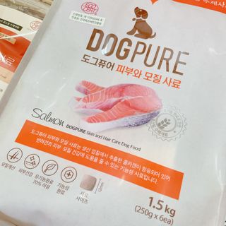 도그퓨어 피부와모질/혼합유산균/글루코사민 유기농 로스팅 사료 — 5점을 준 리뷰어가 2021년 9월 올린 사용 사진