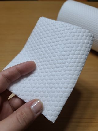 부직포나라 중금속유해물질ZERO 뜯어쓰는 주방 일회용수세미 60매 2매 — 5점을 준 리뷰어가 2022년 10월 올린 사용 사진