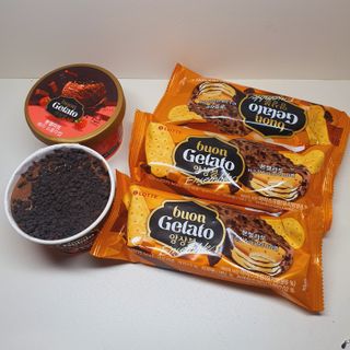 롯데제과 본젤라또 비스킷&바닐라카라멜바, 본젤라또 베리쇼콜라컵 — 4점을 준 리뷰어가 2021년 11월 올린 사용 사진