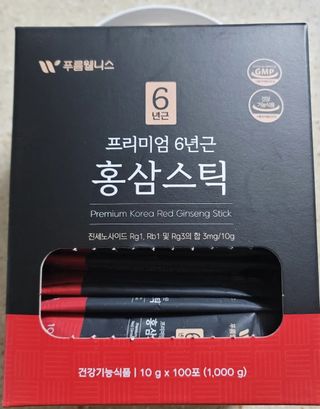 [푸름웰니스] 프리미엄 6년근 홍삼스틱 3mg x 100포 — 5점을 준 리뷰어가 2022년 3월 올린 사용 사진